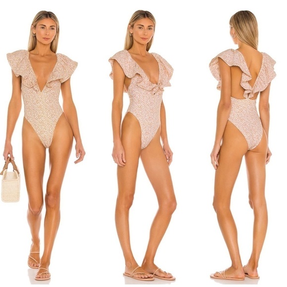 Tularosa Other - Tularosa Giamina One Piece in Orange Leopard Size L